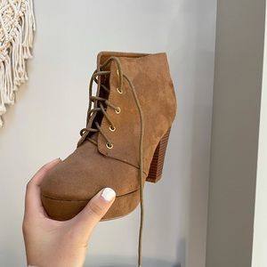 Lace Up Heeled Boots